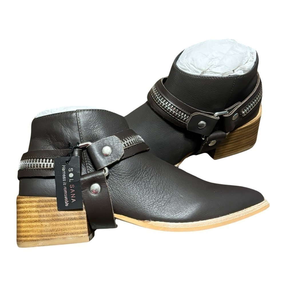 Sol Sana Eddie Harness zipper boot in brown new in the box size 6